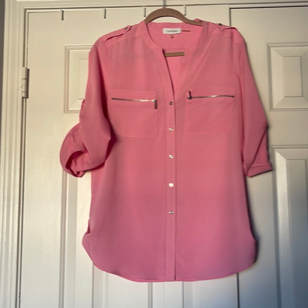 Calvin Klein pink with silver buttons size Med